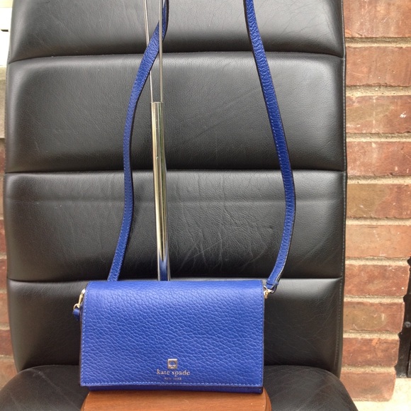 Kate Spade Cobalt Leather Crossbody Bag 